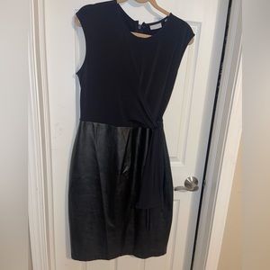 Black faux leather dress